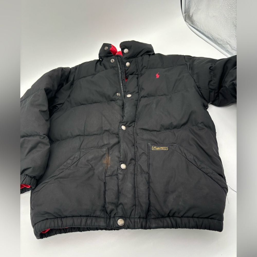 Polo Ralph‎ Lauren Kid's Black Puffer Jacket | Sz M 10-12
